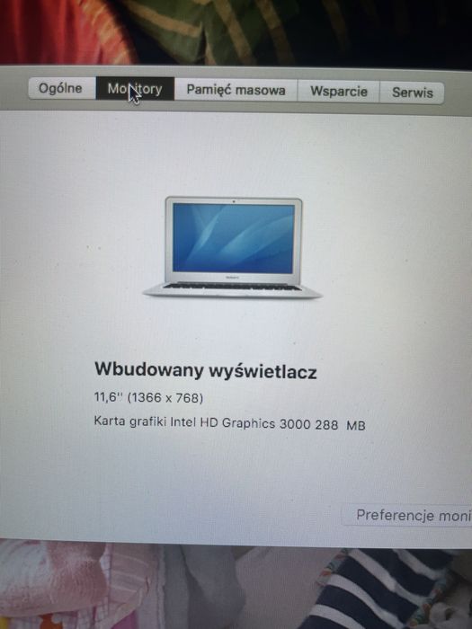 Macbook A1370 11,6” 2011 rok macOS sierra 2GB RAM i5