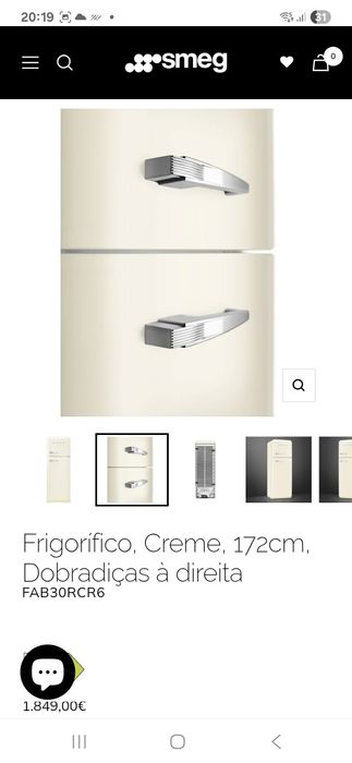 Combinado SMEG A+++ creme (com pouco uso, mas com avaria na placa)