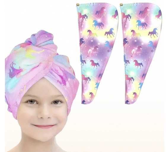 Toalha/turbante de cabelo, em microfibra. para meninas.