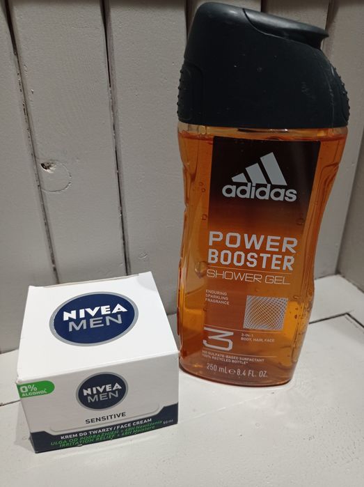 Krem Nivea Men sensitive + żel pod prysznic Adidas