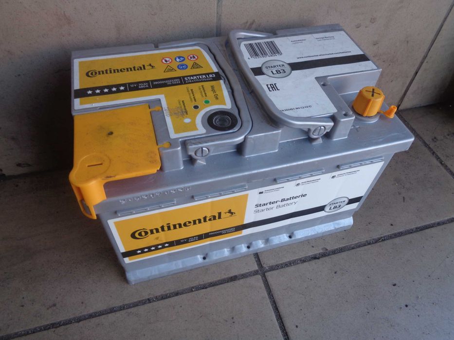 Nowy Akumulator Samochodowy CONTINENTAL 12V 70Ah 680A , ANDAR