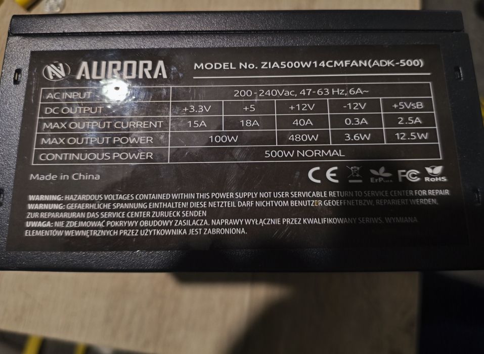 Zasilacz Aurora ZIA500W