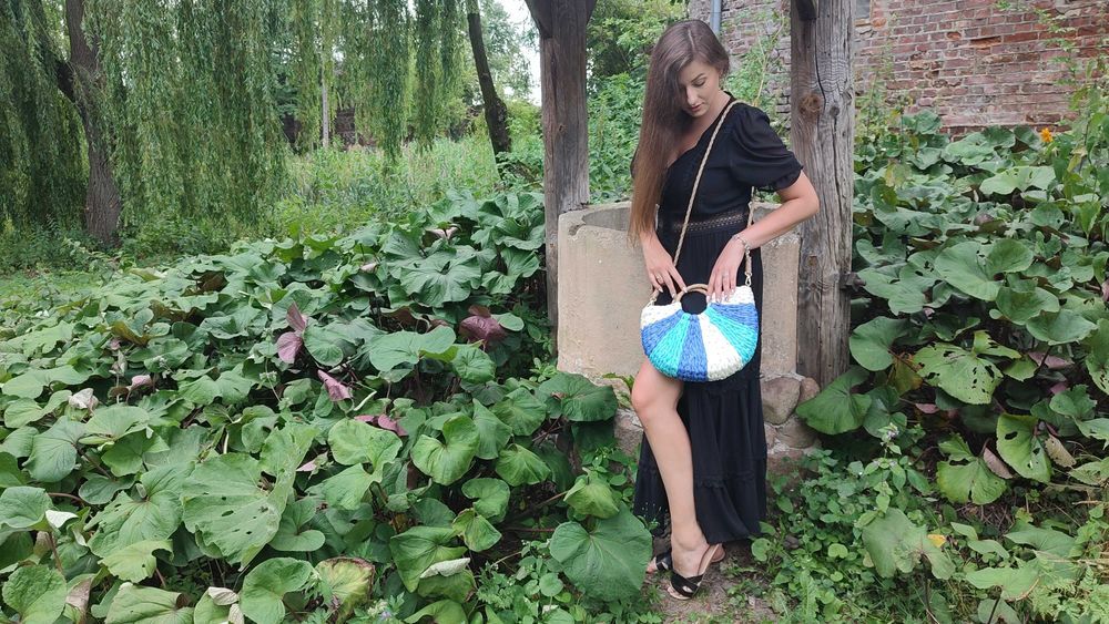 Letni koszyk pleciony - letnia torebka