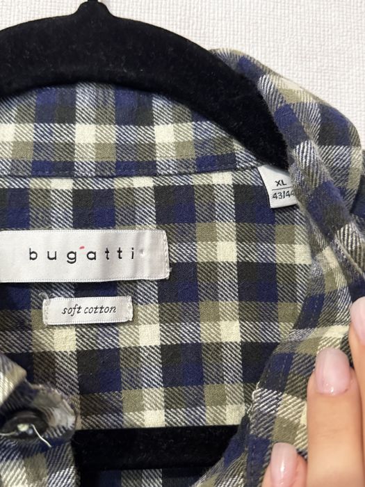 Чоловіча фланелева сорочка в клітинку Bugatti L-XL