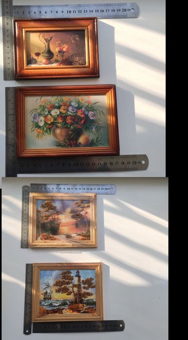 Винтажные мини картины из крошки янтаря