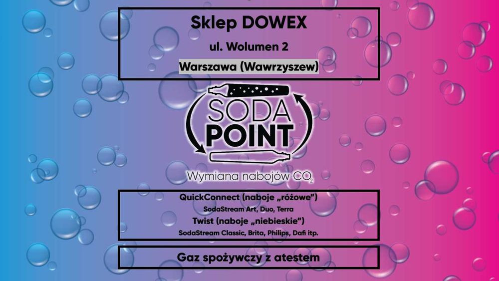 Sodastream Warszawa (Wawrzyszew), ul. Wolumen 2 Wymiana nabojów CO2