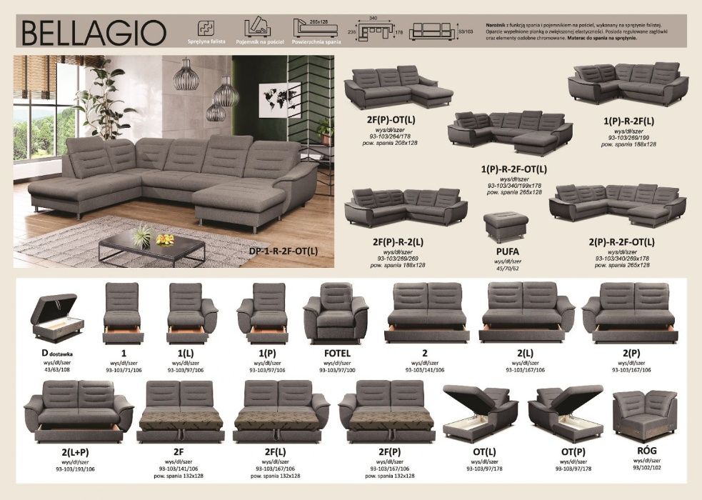 Narożnik Modułowy Bellagio- bardzo wygodny