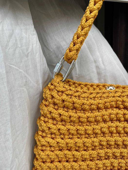 crochet bag cord gold