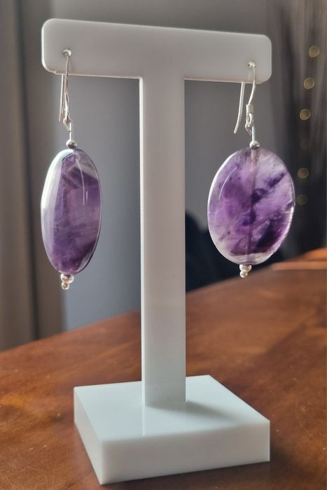 Srebrne kolczyki z ametystów 925