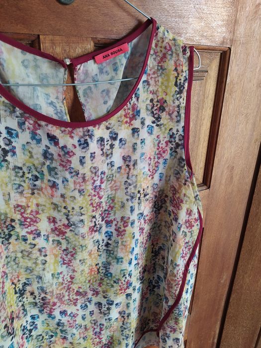 Blusa alças multicor marca Ana Sousa XL Nova