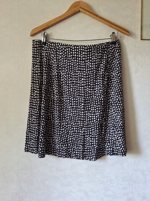 Spódnica F&F  40 L czarna białe zielone centki