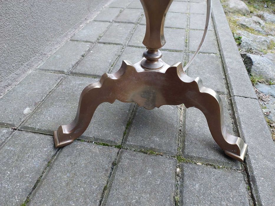 Stara lampa stojąca podłogowa mosiądz 172cm abażur E047