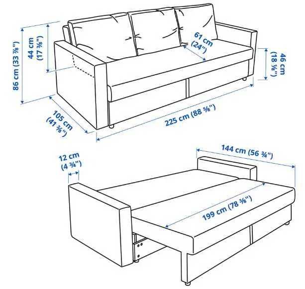 Sofá-Cama 3 lugares IKEA