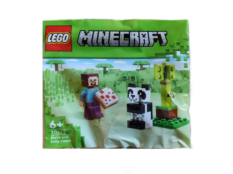 NOWY zestaw LEGO MINECRAFT 30672 Steve i mała panda (saszetka polybag)