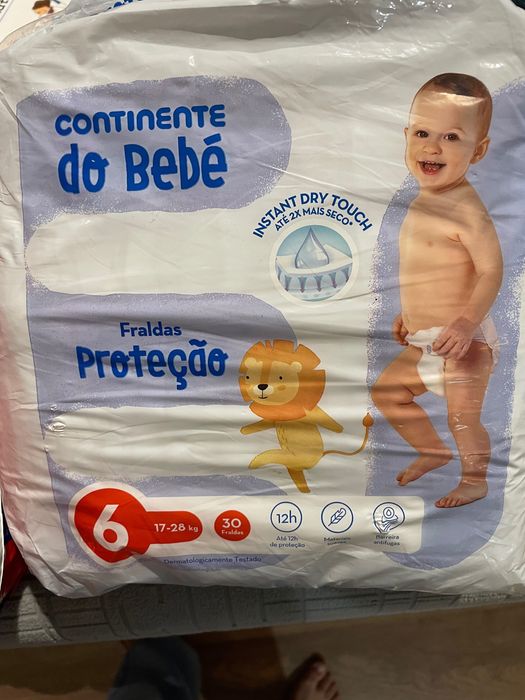 Fraldas dodot e continente tamanho 6