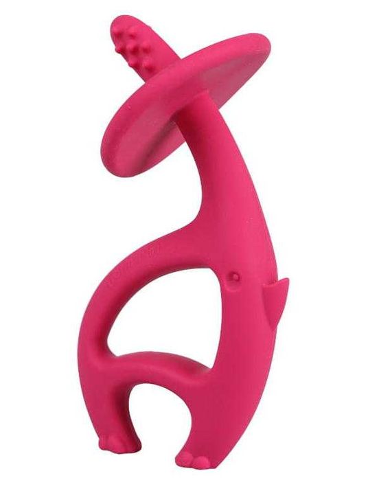 Mombella Silikonowy Gryzak Dla Dzieci Słoń Dancing Elephant Dark Pink
