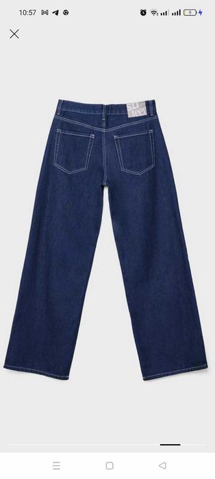 Широкі джинси темно-сині 38 р Stradivarius