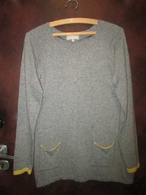 sweter szary popielaty wełna merino rozmiar M / L