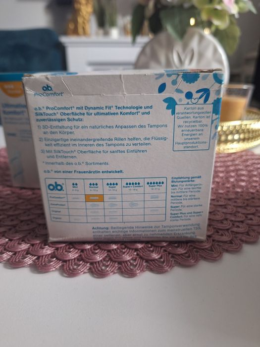 Dwa opakowania tamponów OB NORMAL