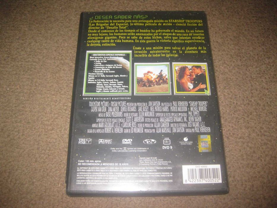DVD "Starship Troopers- Soldados do Universo" com Casper Van Dien