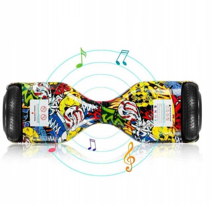 Deskorolka elektryczna hoverboard 6,5' cala deska bluetooth głośniki yellow
