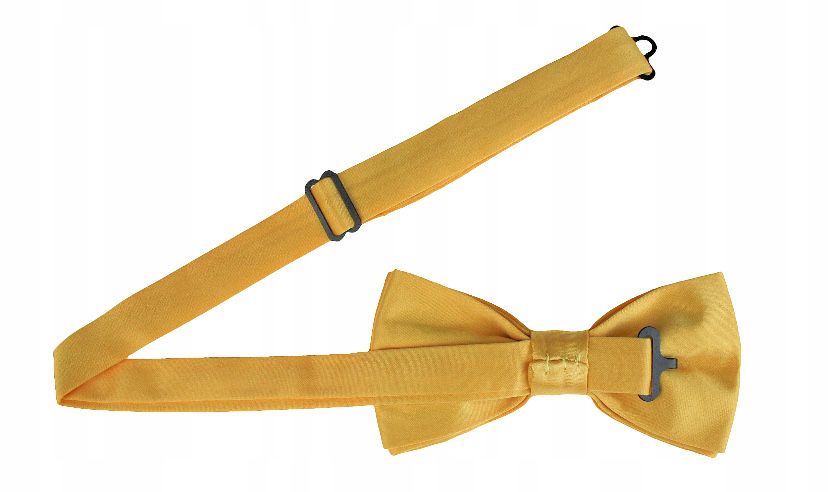 Mucha męska beżowa ecru / złota klasyczna gładka NOWA muszka