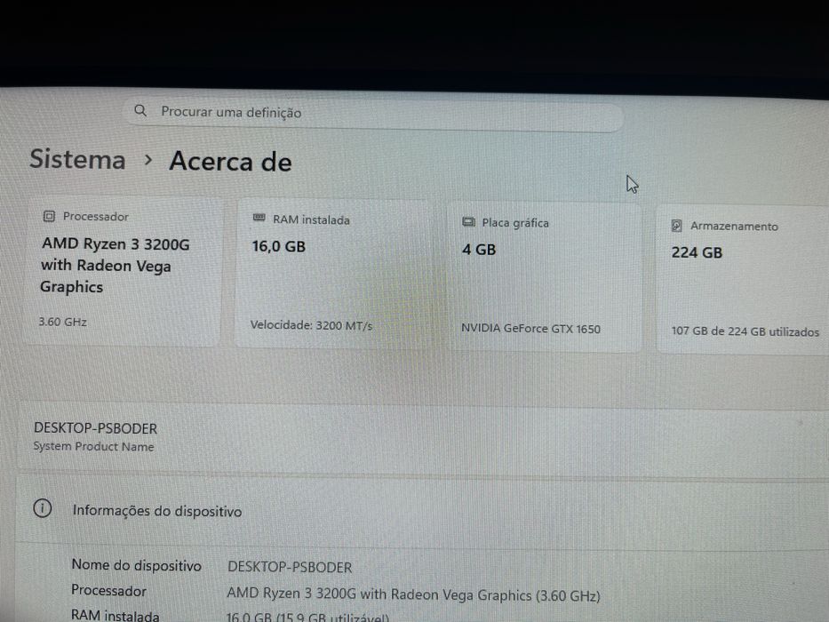 [VENDO/TROCO] PC Gaming Completo + Rato ASUS TUF M3 (GTX 1650 • 16GB RAM)