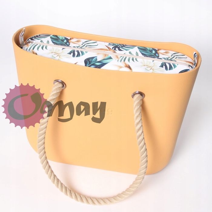 Organizer OBAG STANDARD cudne storczyki beż biszkopt 2 kieszenie OMAY