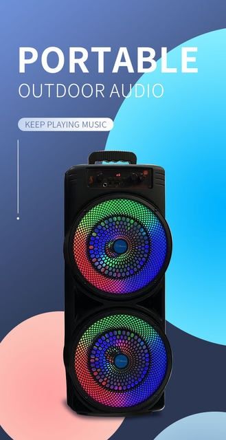 Coluna Bluetooth com microfone RGB - Novas