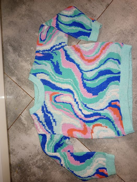 Sweterek kolorowy dziewczęcy h&m 122/128