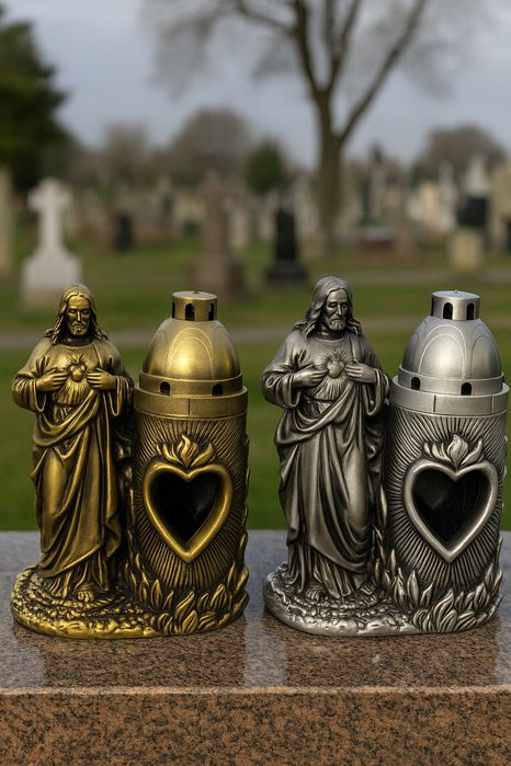 Znicz gipsowy Jezus Zloty Srebrny od Producenta