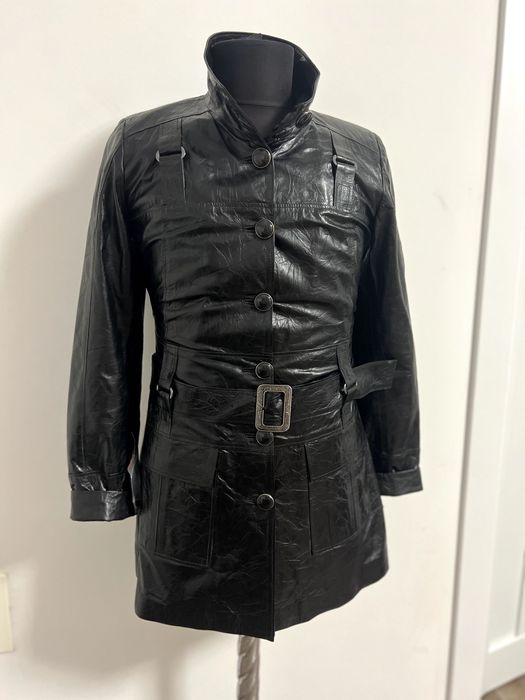 Утеплена шкіряна куртка S