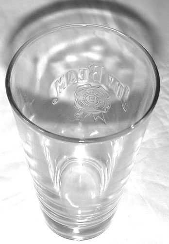 Kolekcjonerski Retro SZKLANKA Wysoka Wytłaczane Logo WHISKEY JIM BEAM