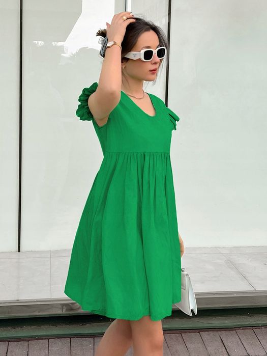 Sukienka Letnia Boho Rozkloszowana Mini Zielona Casual Shein Xl 42