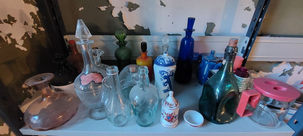 Várias garrfas vidro