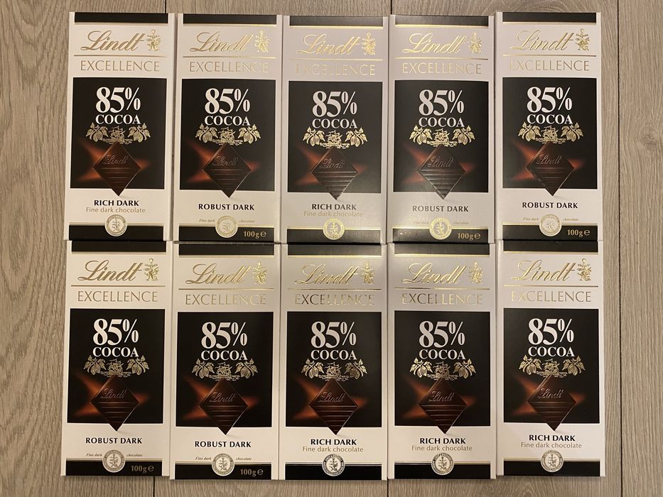 40x Czekolada Gorzka - Lindt Excellence 85% kakao 100g.