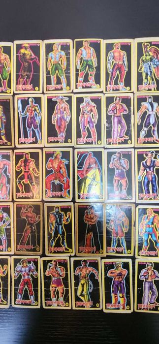 Наклейки з 90-иг. Tekken [Жовта рамка]. Оригинал. Повна коллекція