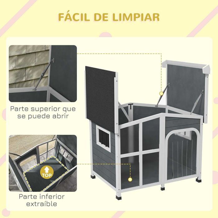 PORTES GRÁTIS - Casota de Madeira para cães médios 101x66,5x70,5cm