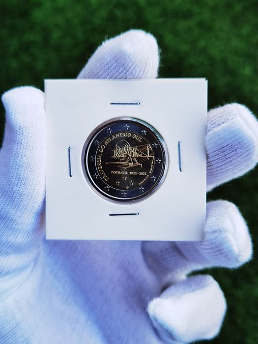 Moeda 2€ Centenário da Travessia Aérea do Atlântico Sul