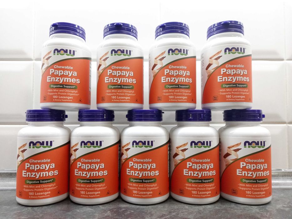 Now Foods, Papaya Enzymes (180 пастилок), ферменты папайи, энзимы