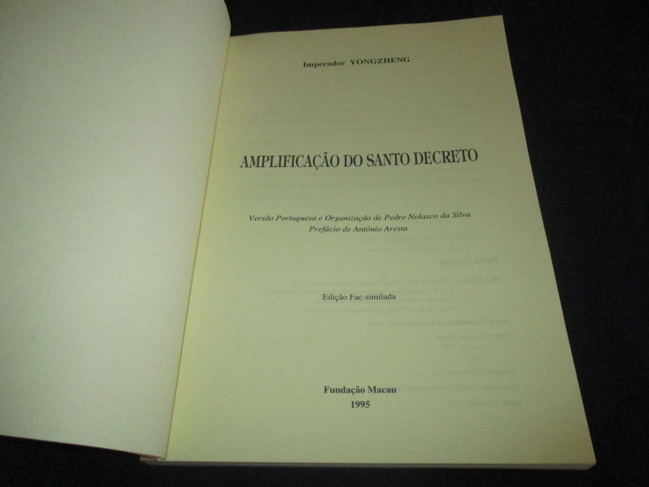 Livro Amplificação do Santo Decreto Imperador Yongzheng