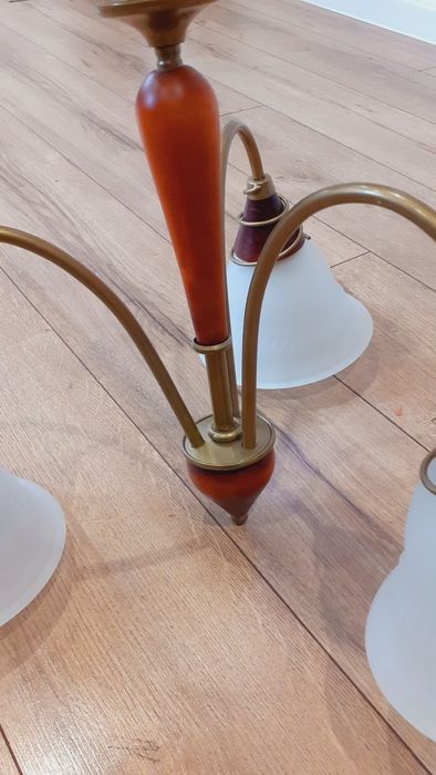 Żyrandol bardzo ładny z prl mosiężny