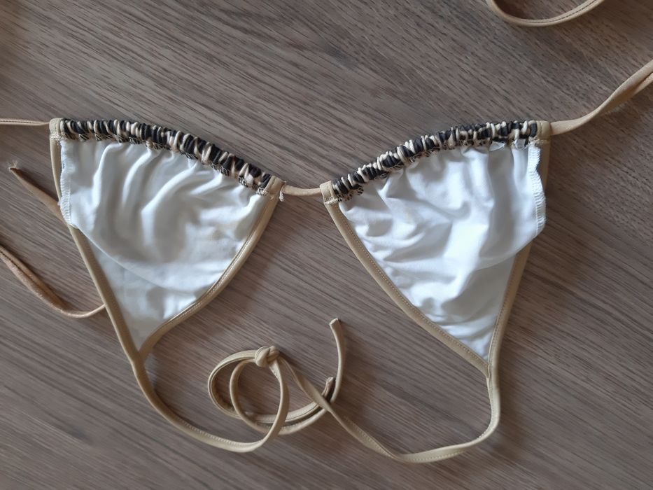 Kostium kąpielowy Calzedonia cobey bikini góra panterka złote troczki