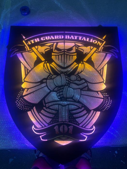 Панно-шеврон із МДФ з LED-підсвіткою | Виготовлення під замовлення