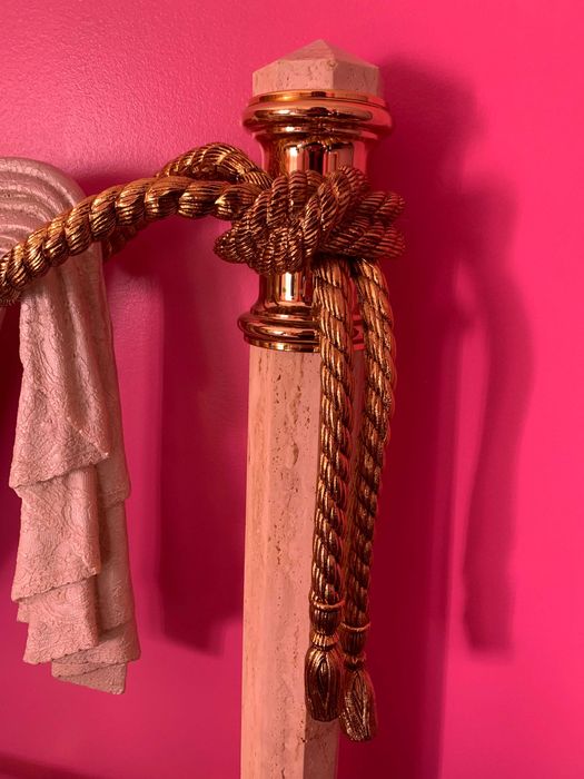 Cabeceira Cama Vintage - Dourada e Bege