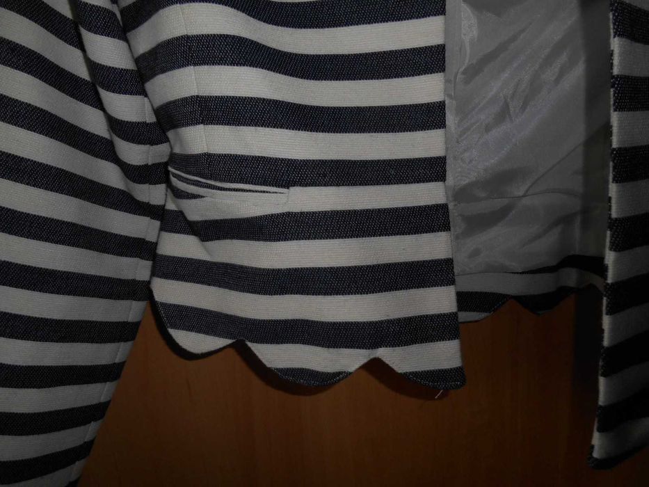 короткий піджак болеро піджачок 44 розмір в смужку