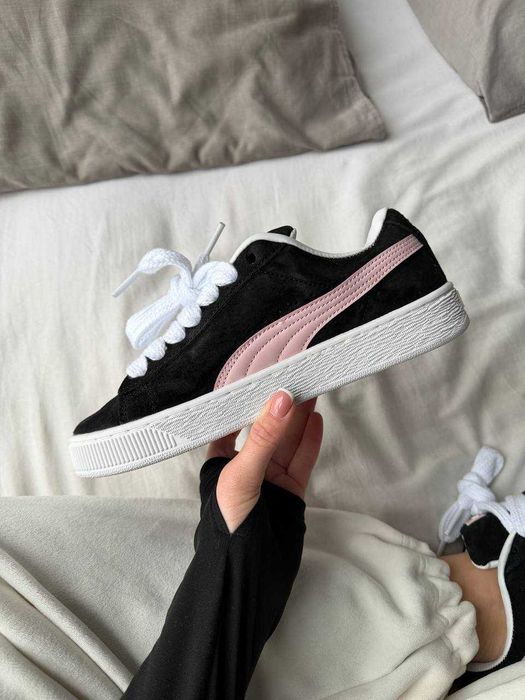 Женские кроссовки Puma Suede XL pink / Пума XL черные розовые 36 37 38 39 40