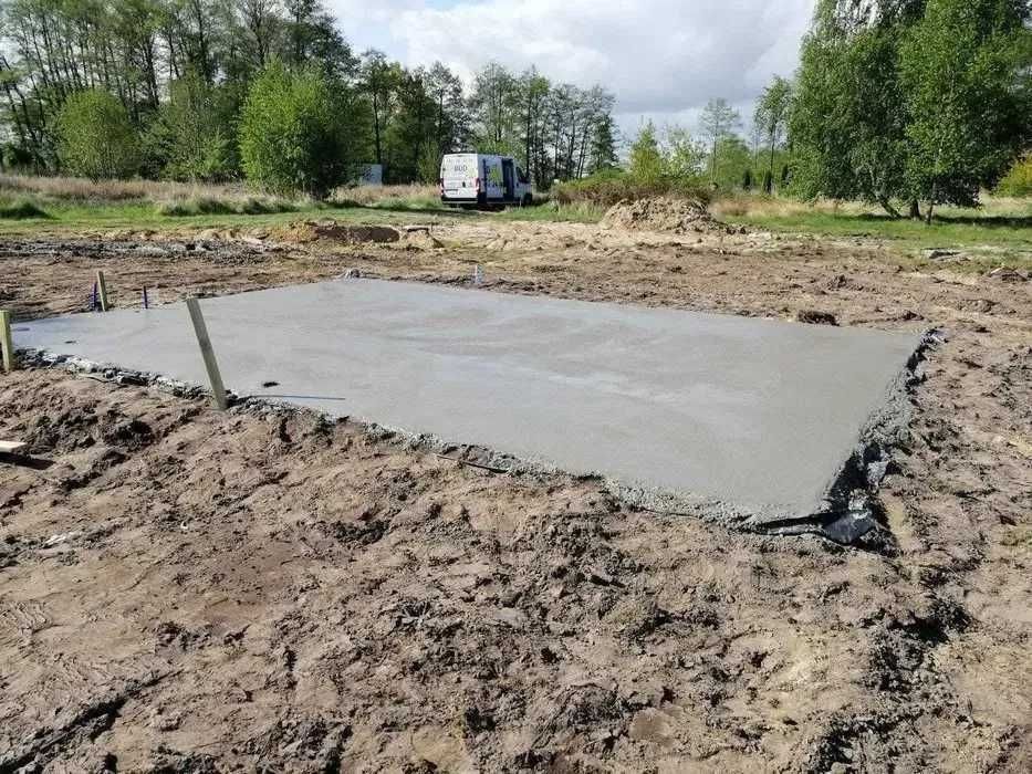 Płyty fundamentowe, fundamenty, stopy pod garaże altany domki
