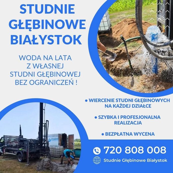 Wiercenie studni Głebinowych - Firma Lokalna! Jesteśmy z Białegostoku!