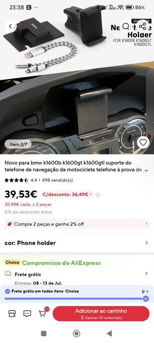 Suporte telemóvel BMW k1600